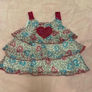 ❤️ VALENTINES ❤️ DDG Darling's Girls Ruffle Sequin Heart Tank Top Size 12 Months